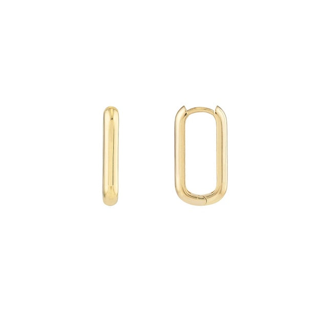 Yellow gold Solid Gold Paperclip Hoop Earrings