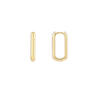 Yellow gold Solid Gold Paperclip Hoop Earrings