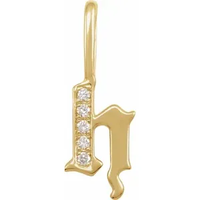 Yellow gold Gothic Initial Pendant