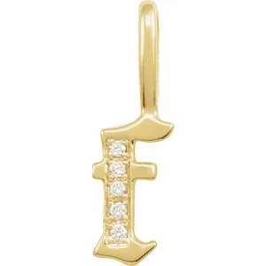 Yellow gold Gothic Initial Pendant
