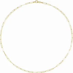 14K yellow gold paperclip necklace
