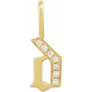 Yellow gold Gothic Initial Pendant