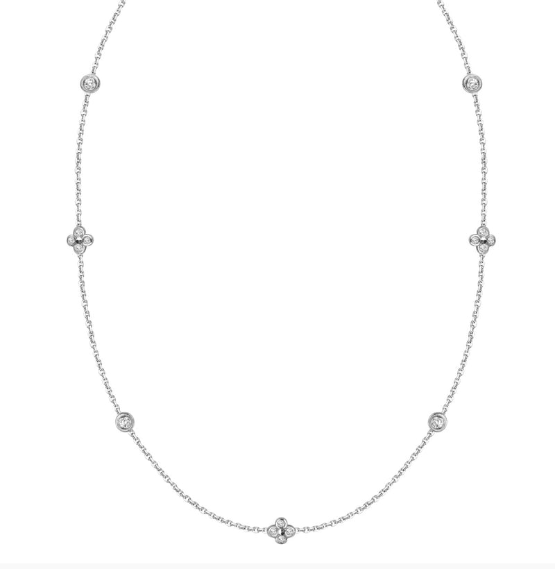 White gold diamonds by the yard necklace 