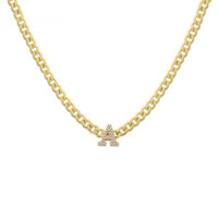Limited Edition "Lorra Bowyer for TKC" curb chain diamond initial choker yellow gold
