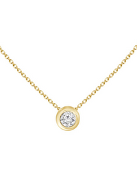 Yellow  gold diamond solitaire necklace