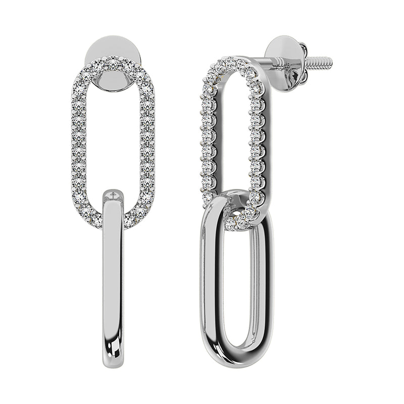 St. Louise House Paperclip Earrings white gold