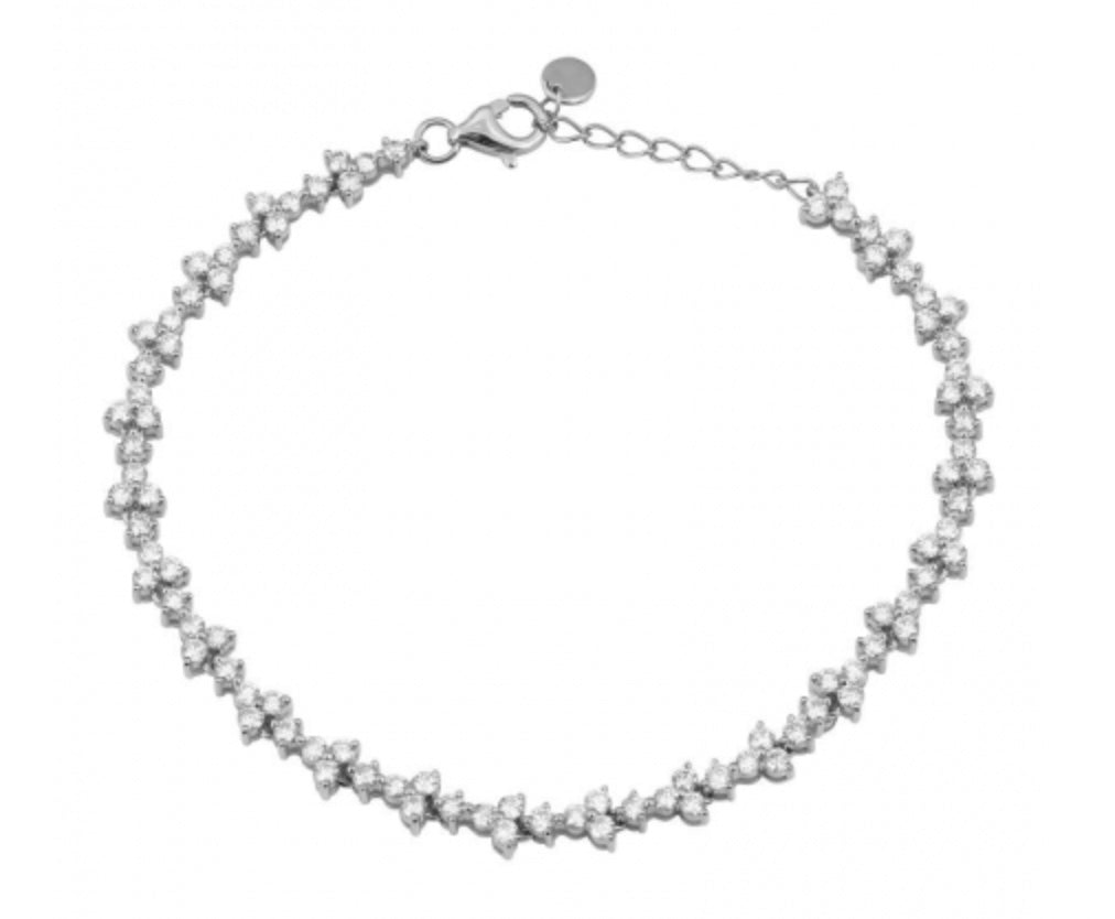  CTW diamond cluster tennis bracelet white gold