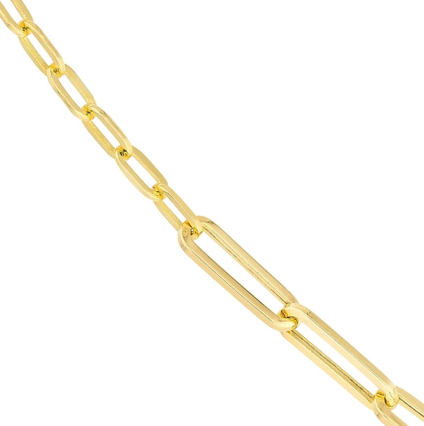 14K Yellow gold Push Lock Necklace Chain