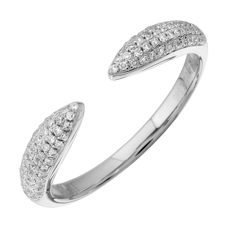 White gold Diamond Pave Claw Ring- Small