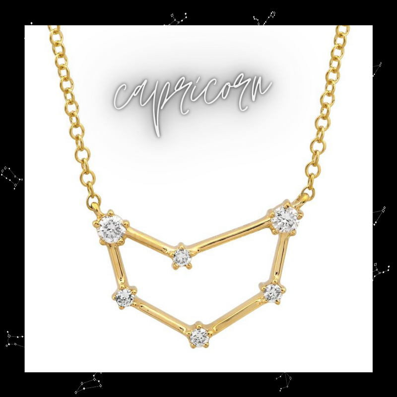 Yellow gold Zodiac Constellation Diamond Necklace