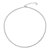 2 CTW white gold tennis necklace set in a crown setting 