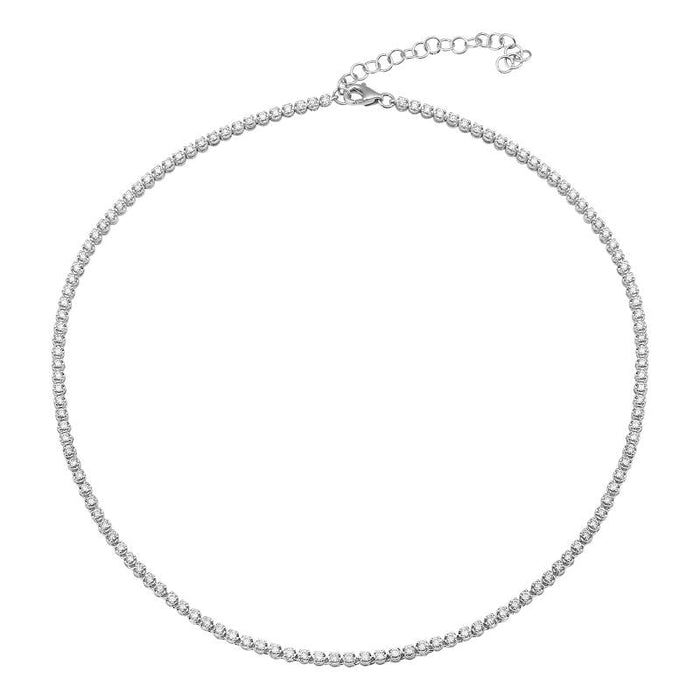 2 CTW white gold tennis necklace set in a crown setting 