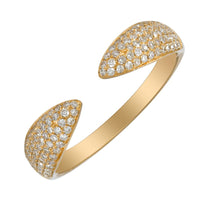 Yellow gold Diamond Pave Claw Ring- Large