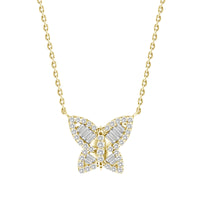 Medium Butterfly Baguette Necklace Yellow gold 