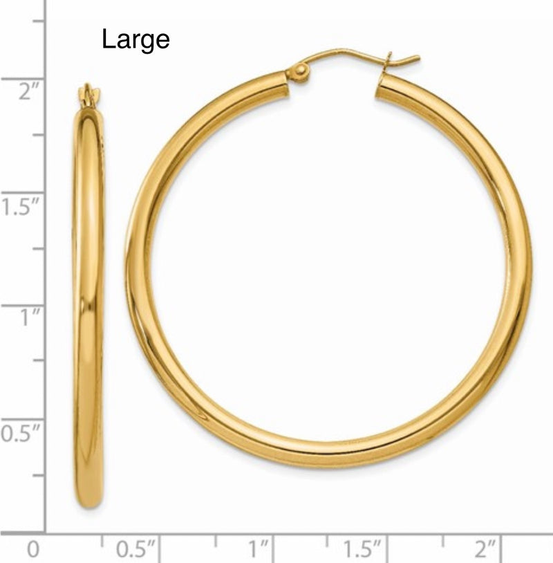Large 14K gold hoop earrings