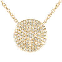 Yellow gold diamond  round necklace
