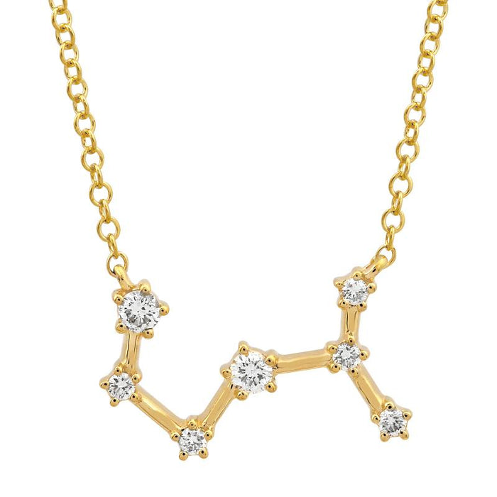 Yellow gold Zodiac Constellation Diamond Necklace